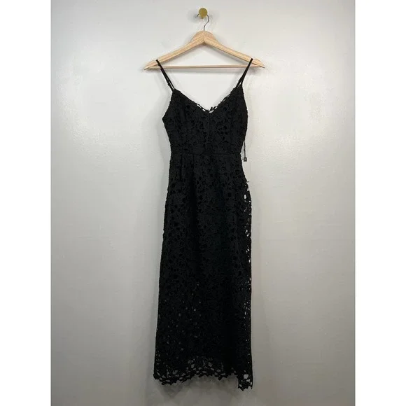ASTR The Label Lace A Line Women's Sleeveless Midi Dress Black Size: Small NWT - Picture 2 of 9